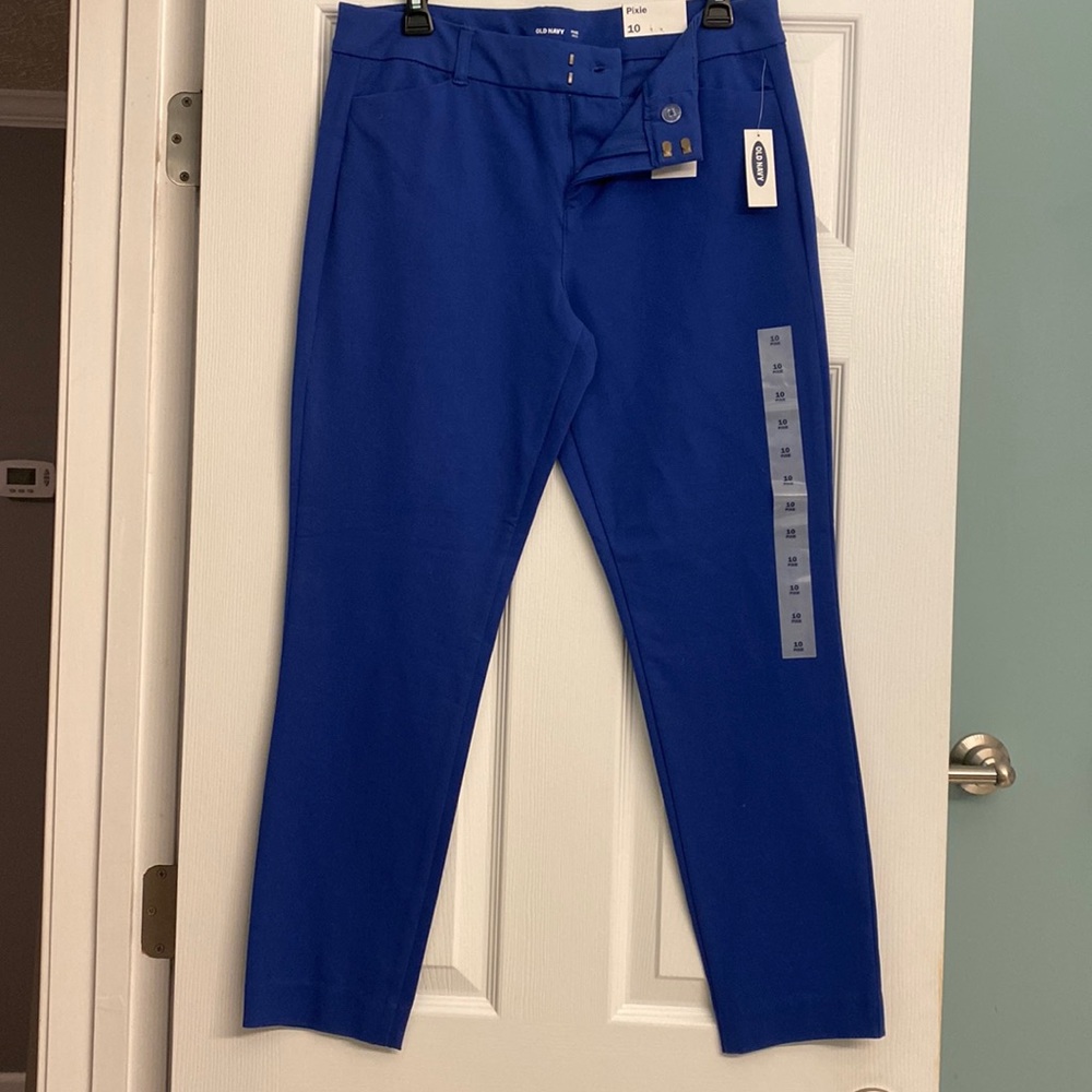 Royal blue pixie cut pants